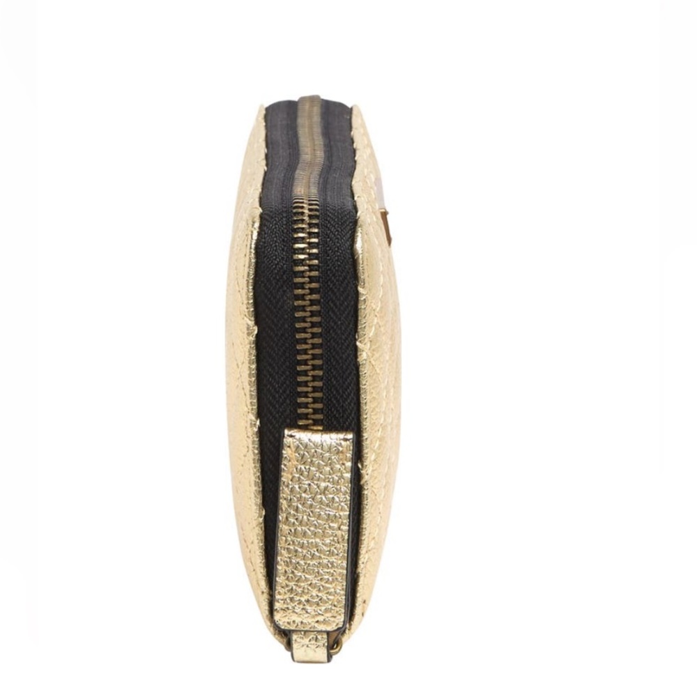 Kurt Geiger Metallic Gold Quilted Wallet - Picture 3 of 7